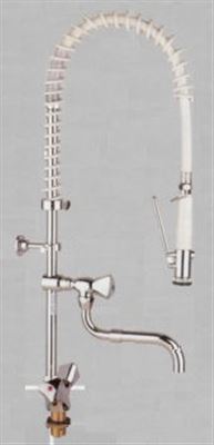 DELABIE - Ensemble de prélavage avec mélangeur monotrou et robinet de  puisage à bec télescopique, flexible et douchette blancs : réf. G6632